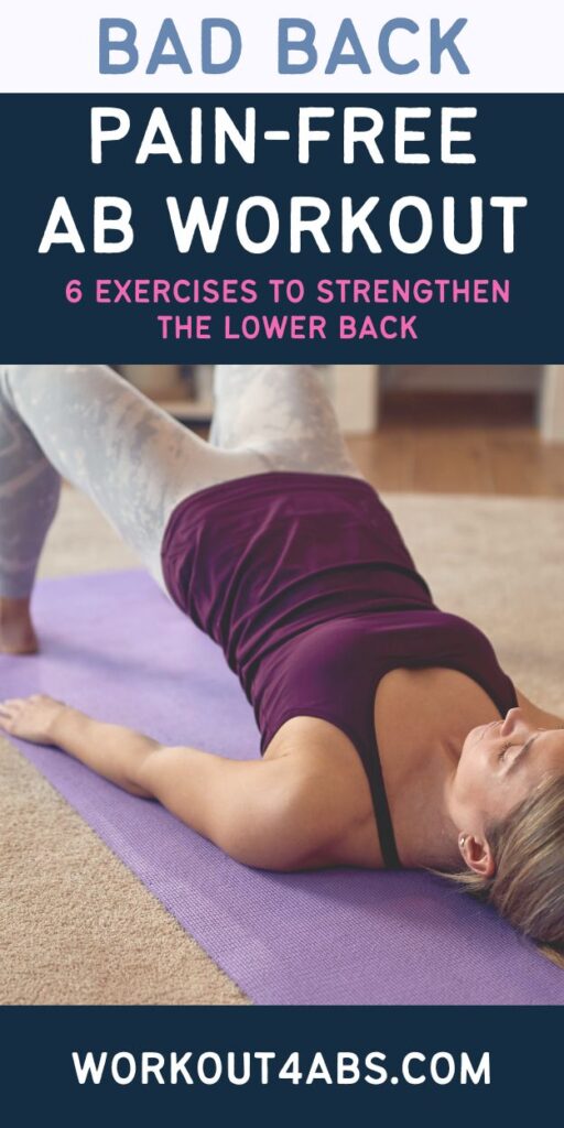 Bad Back Pain Free Ab Workout 6 Exercises to strengthen the lower back